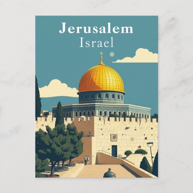 Carte Postale Jérusalem, Israël Art Iconique (Devant)