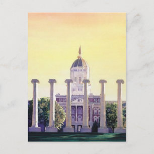 Carte Postale "Jesse Hall" Université du Missouri Aquarelle