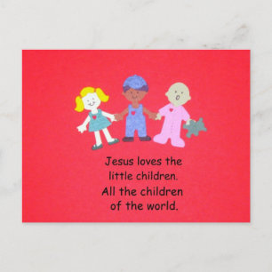 Carte Postale Jésus aime les petits enfants.