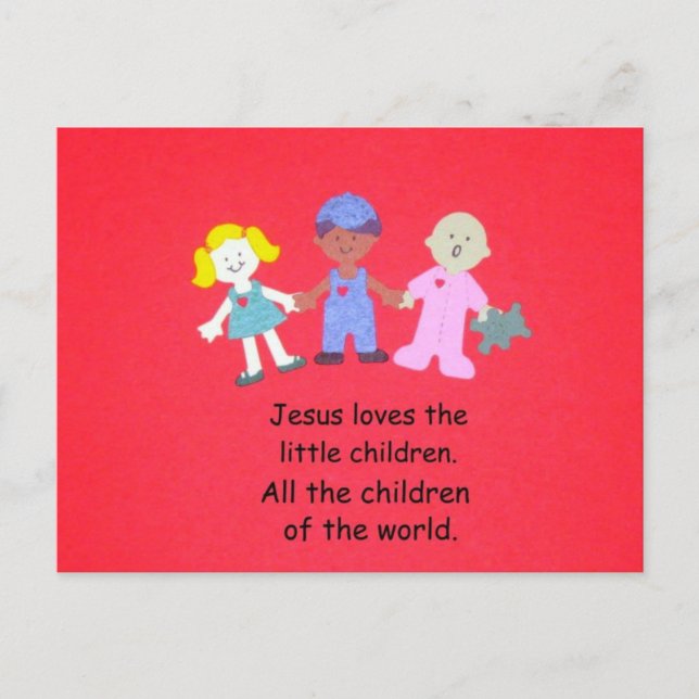 Carte Postale Jésus aime les petits enfants. (Devant)