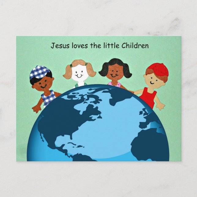 Carte Postale Jésus aime les petits enfants. (Devant)