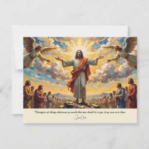 Carte Postale Jésus-Anges Et Une Foule