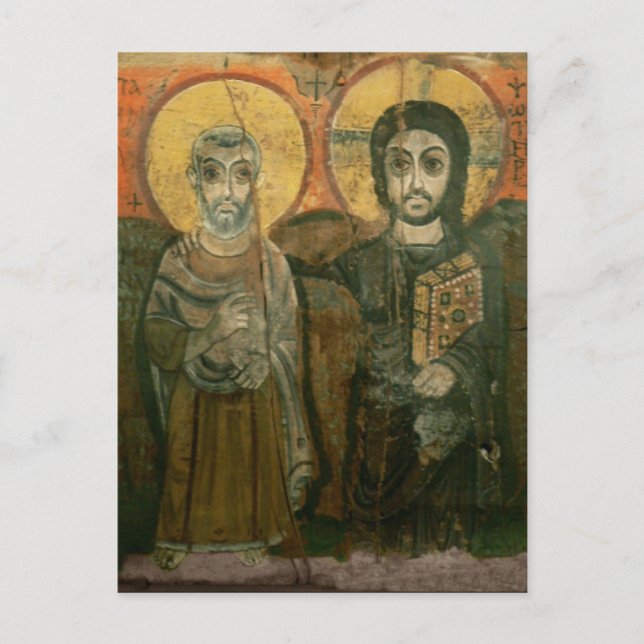 Carte Postale Jésus avec Abbot Coptic Icon (Devant)