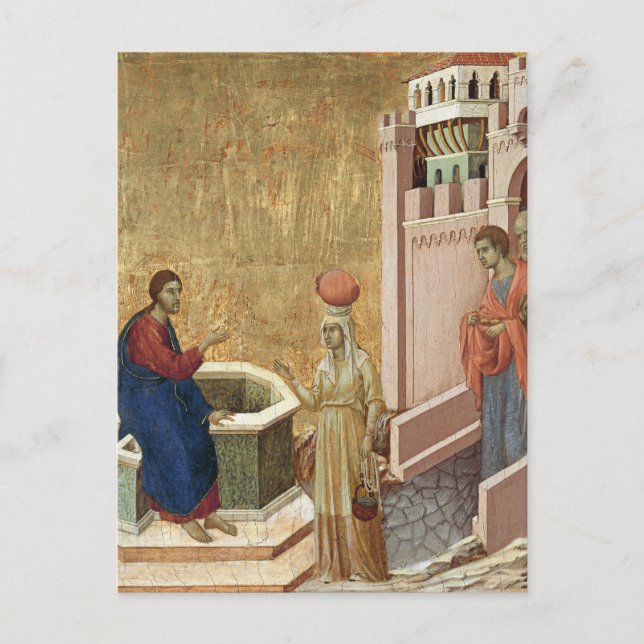 Carte Postale Jésus avec la femme au puits (Devant)