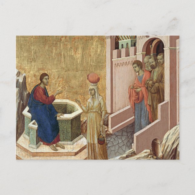Carte Postale Jésus avec la femme au puits (Devant)