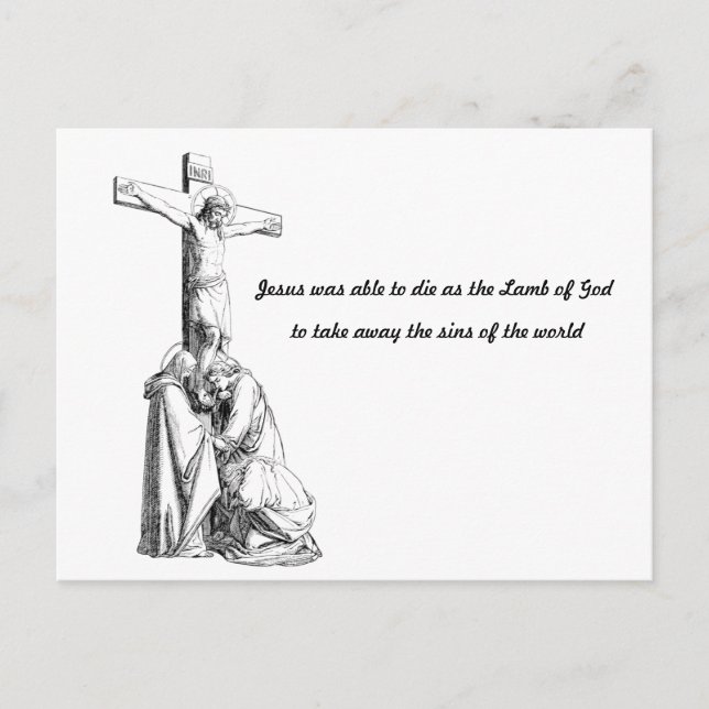 Carte Postale Jésus Christ Crucifixion agneau croisé de dieu (Devant)