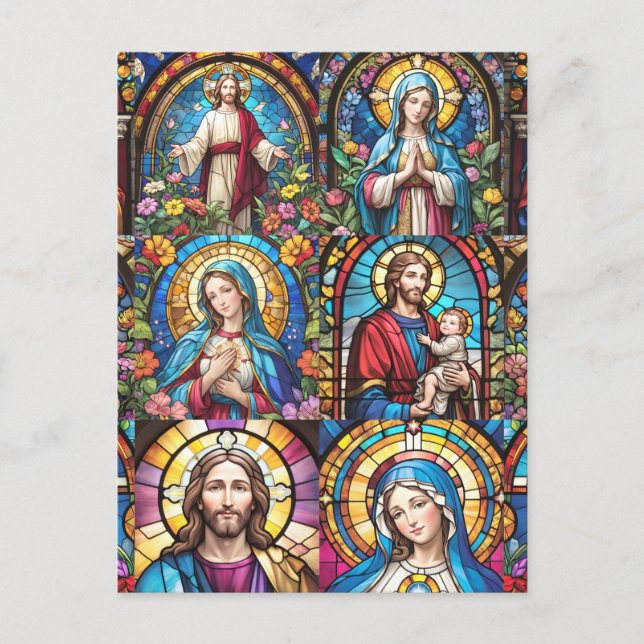Carte Postale Jésus Christ Mary & Joseph Christian Stainverre (Devant)