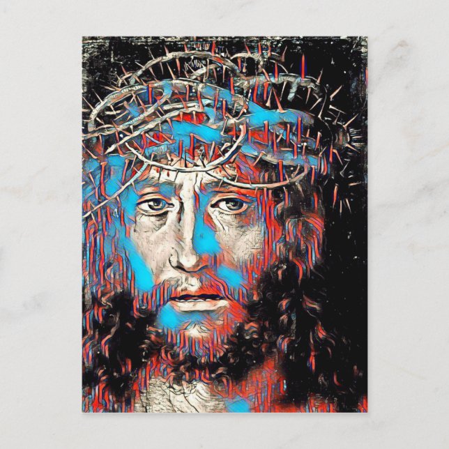 Carte Postale Jésus-Christ portant une couronne épaisse Peinture (Devant)