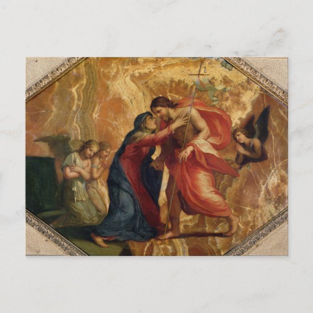 Carte Postale Jésus-Christ recevant la Vierge au Ciel (Devant)