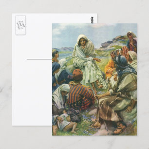 Carte Postale Jésus Christ Sermon sur le Mont, Religion Vintage