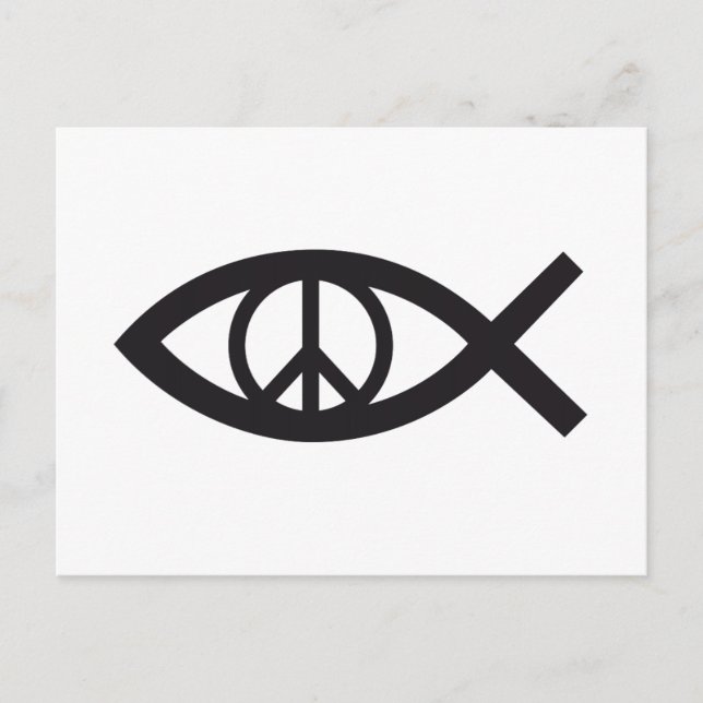 Carte Postale Jésus-Christ, symbole chrétien du poisson, signe d (Devant)