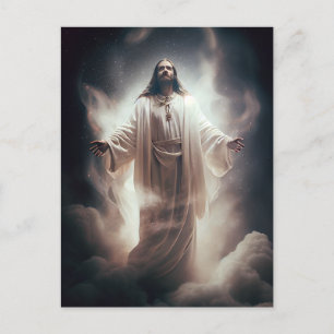 Carte Postale Jésus dans le Cosmos AI Généré Art