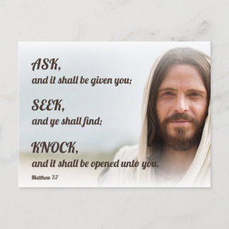 Carte Postale Jésus - Demandez, Cherchez, Frappez