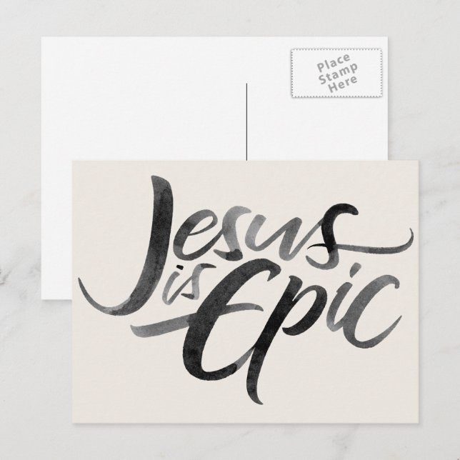 Carte Postale Jésus est Epic Religieux Lettres Christian Christ (Devant / Derrière)