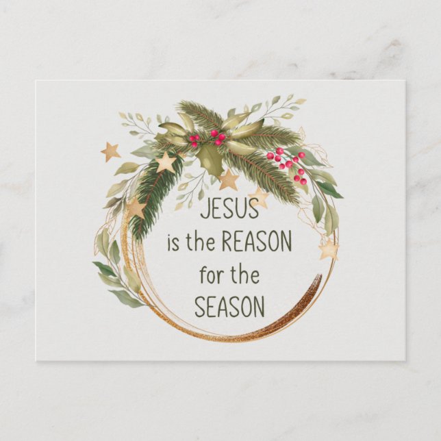 Carte Postale Jésus est la raison de la saison Noël (Devant)