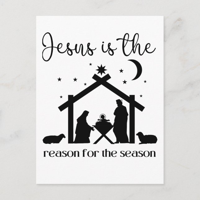 Carte Postale Jésus est la raison de la saison Noël Jésus (Devant)