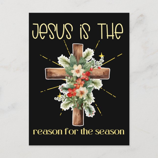 Carte Postale Jésus est la raison de la saison Noël Jésus (Devant)