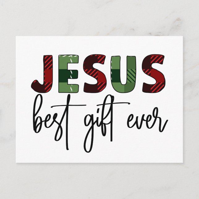 Carte Postale Jésus est le meilleur cadeau de Noël chrétien (Devant)