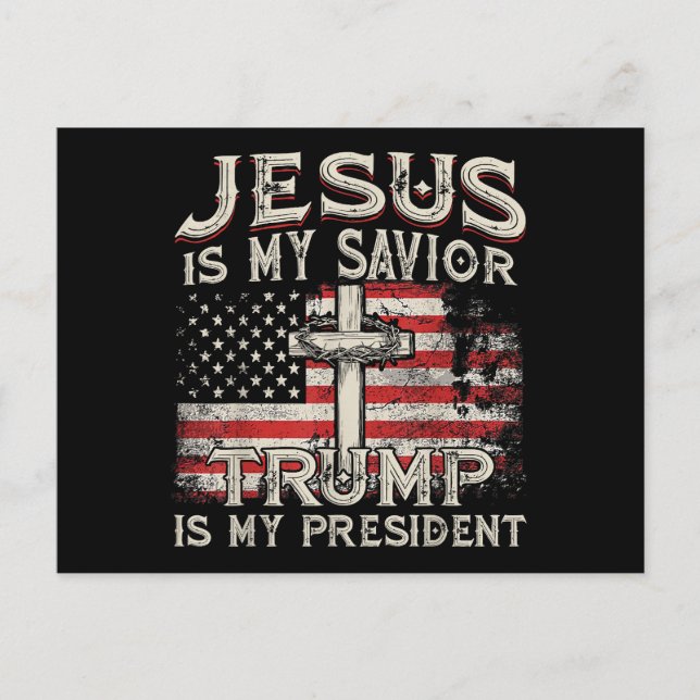 Carte Postale Jésus Est Mon Sauveur Trump Est Mon Président Amér (Devant)