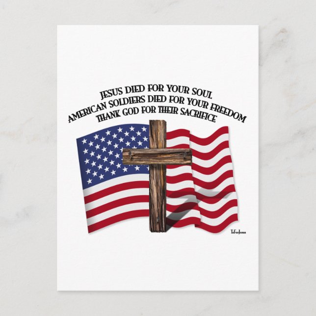 Carte Postale Jésus et les soldats américains traversèrent les E (Devant)