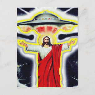Carte Postale Jésus et un OVNI