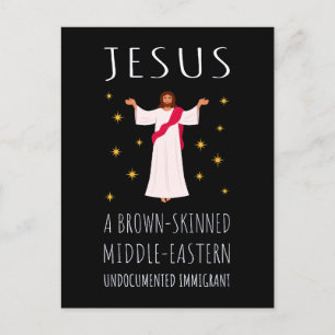 Carte Postale Jésus Immigrant sans papiers à peau Brown I