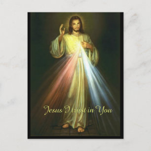 Carte Postale Jésus Je fais confiance en toi Divine Miséricorde 