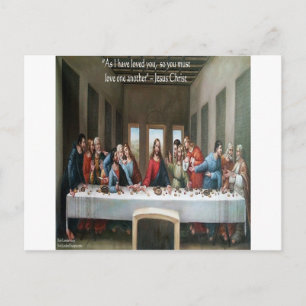 Carte Postale Jésus @ la Dernière Cène "Aimez-vous les uns les a