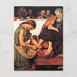 Carte Postale Jésus Lave les pieds de Pierre