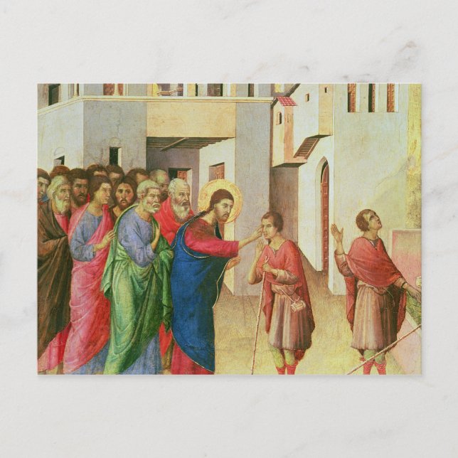 Carte Postale Jésus ouvre les yeux d'un homme né aveugle, 1311 (Devant)