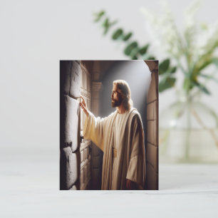 Carte Postale Jésus par Porte au lever du soleil