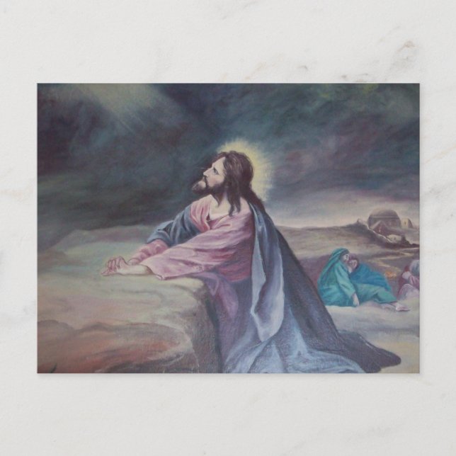 Carte Postale Jésus priant à Gethsemane (Devant)