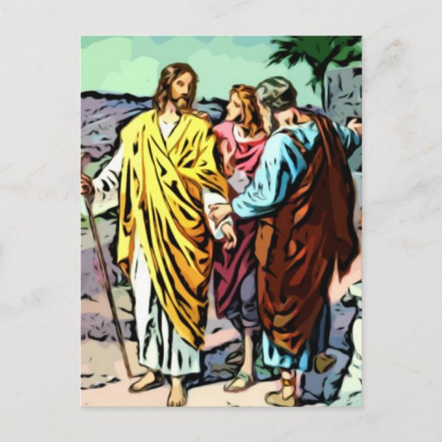 Carte Postale Jésus sur la route d'Emmaüs (Devant)