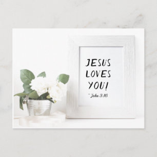 Carte Postale Jésus T'Aime ! John 3:16, Écriture de référence