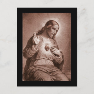 Carte Postale Jésus Touche Son Coeur