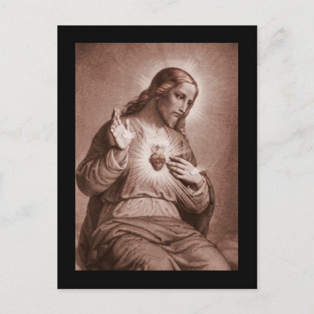 Carte Postale Jésus Touche Son Coeur (Devant)