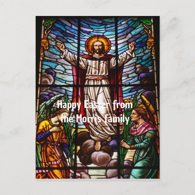 Carte Postale Jésus/Verre tendu Joyeux texte modifiable de Pâque (Devant)