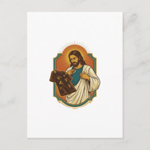 Carte Postale Jésus Vêtements De Sport Noirs Couverts De Craie D