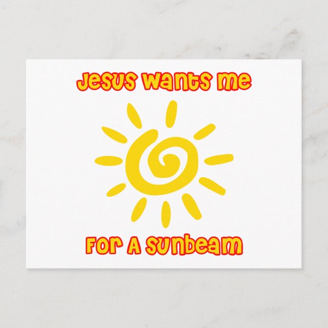 Carte Postale Jésus veut que je sois pour un rayon de soleil (Devant)