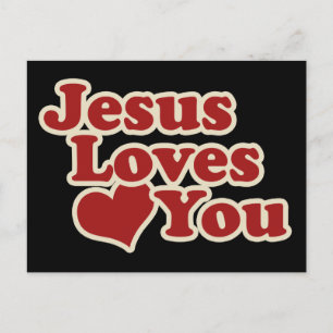 Carte Postale Jésus vous aime pour les chrétiens