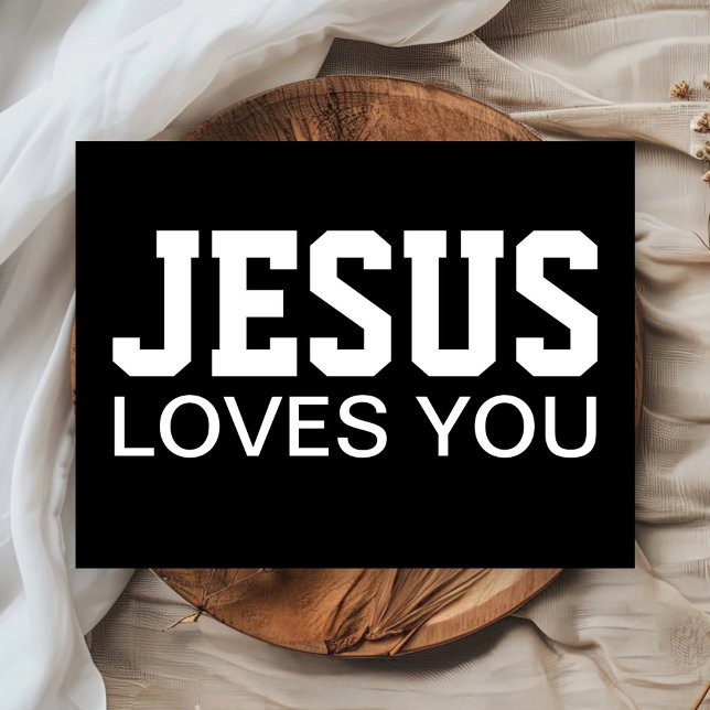 Carte Postale Jésus Vous Aime Typographie Motivationnelle (Créateur téléchargé)