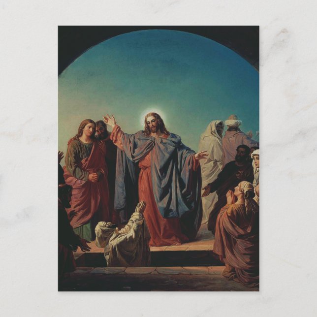 Carte Postale Jesus Wakes Lazarus par Robert Wilhelm Ekman (Devant)