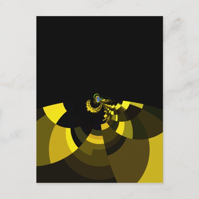Carte Postale Jet Black et Gold Vector Art Design graphique (Devant)