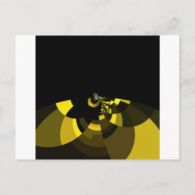 Carte Postale Jet Black et Gold Vector Art Design graphique (Devant)