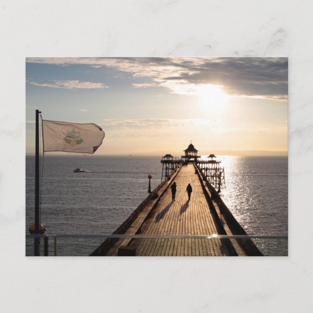 Carte Postale Jetée au coucher du soleil - Clevedon, Somerset, R (Devant)