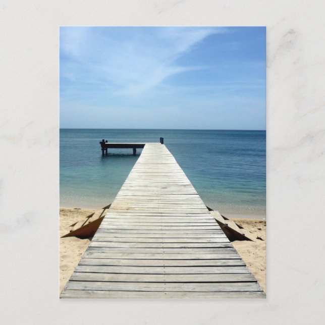 Carte Postale jetée en bois de roatán (Devant)