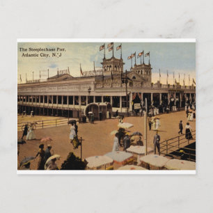 Carte Postale Jetée Steeplechase, Atlantic City 1914 Vintage