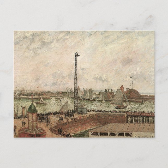 Carte Postale Jetty, Le Havre, Misty de Camille Pissarro (Devant)