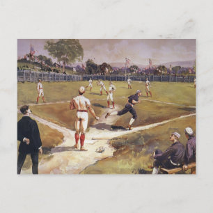 Carte Postale Jeu de baseball sportif vintage par Henry Sandham