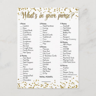 Carte Postale Jeu de contenu de sac à main Confetti Pailleté Or